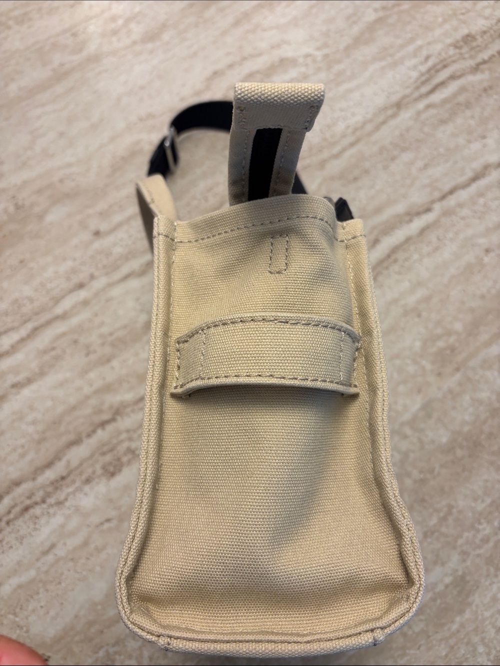 Marc Jacobs Small Beige Canvas 'The Tote Bag' with Black Strap - Picture 6 of 12